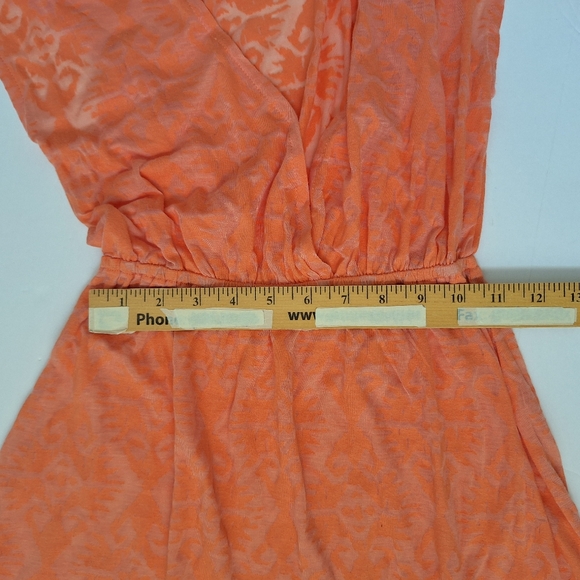 Marika & Miken Short swim coverups sheer burnout rainbow stripe caftan fit flare - Picture 15 of 16